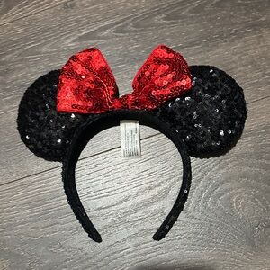 Disney Black and Red Sequin Minnie Mouse Ears